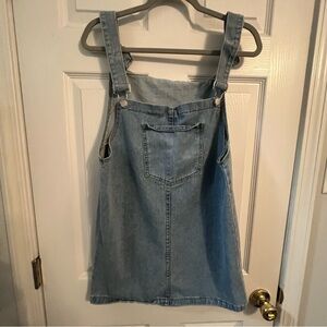 Juniors Blue Denim Overalls Dress Large